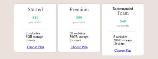 Create CSS3 Pricing Plan Tables Tutorial