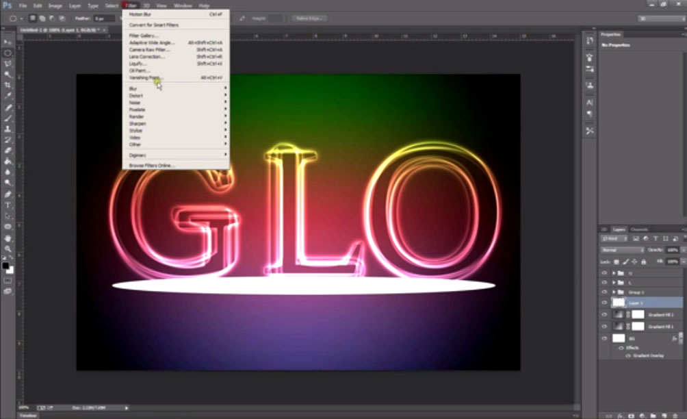 Create a Glowing Text Effect Photoshop Tutorial