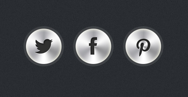 Free PSD: Metallic Social Icons