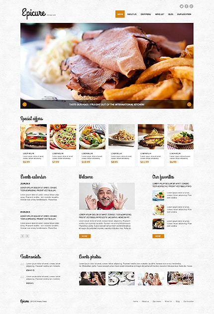 Delicious Cafe and Restaurant Joomla Template