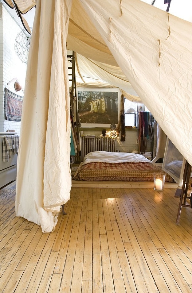Put the bedroom under a gigantic canopy.