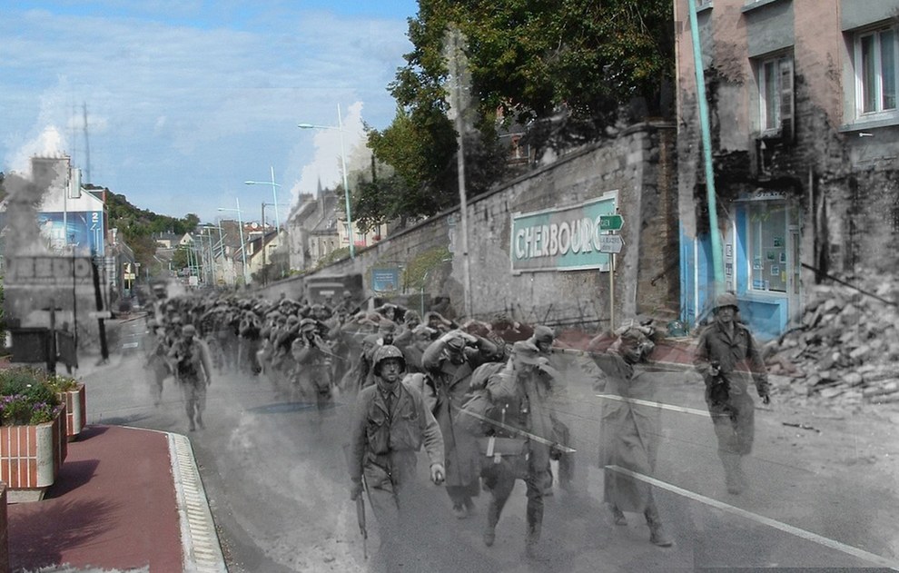 Ghost Photos of WW2 Blended Into Present Day Photos