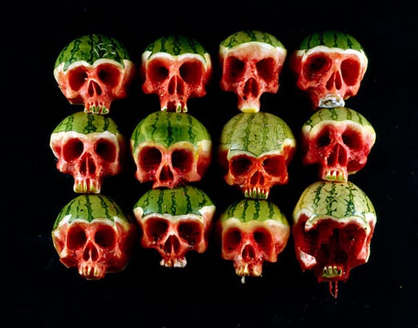 Carved Skull Watermelons