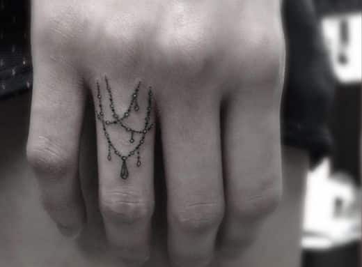 The Simple Finger Necklace Tattoo