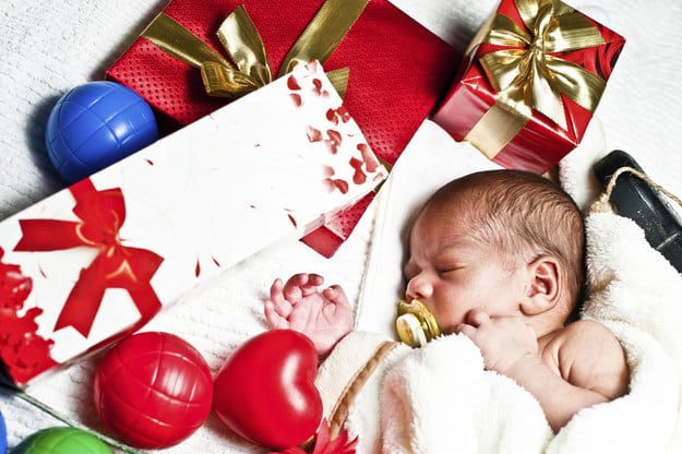 And this baby who fell asleep among the presents: