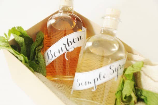 Mint-Infused Bourbon and Simple Syrup