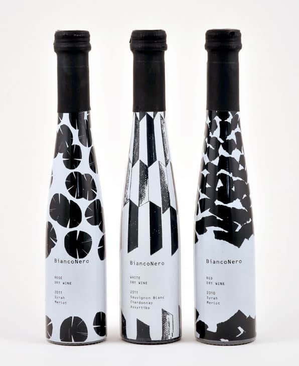 These stylish, smartly designed black and white bottles.