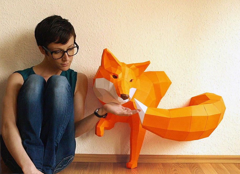 17 Beautiful Polygonal Animal Paper Sculptures By Wolfram Kampffmeyer
