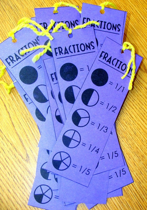 Make fraction reference cards that double as bookmarks.