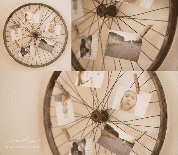 Make an antique bicycle wheel your new pin board.