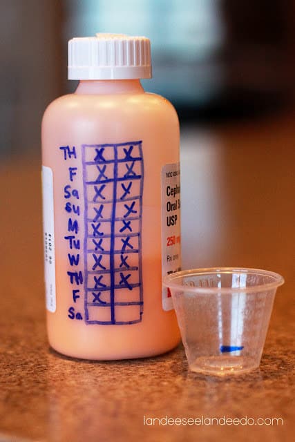 Use the bottle to keep track of your kid's doses.