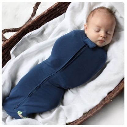 The "Woombie" is a safe and natural way to swaddle your baby.