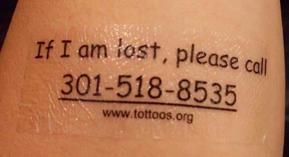 Put temporary tattoos on your kids in case they get lost.