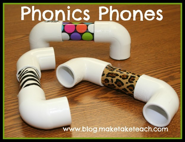 Make phonics phones out of PVC pipes to help students hear themselves speak.