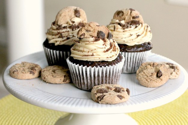 Chocolate Cupcakes with Cookie Dough Frosting