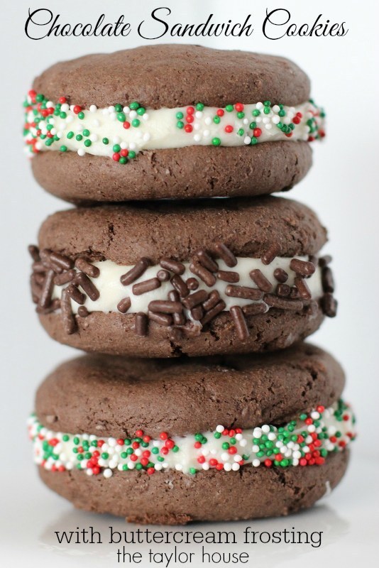 Chocolate Sandwich Cookies with Buttercream Frosing