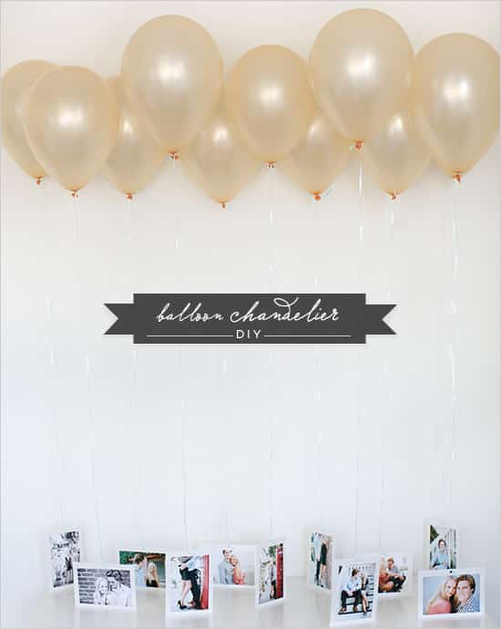 Make your party photos pop by creating a balloon chandelier.