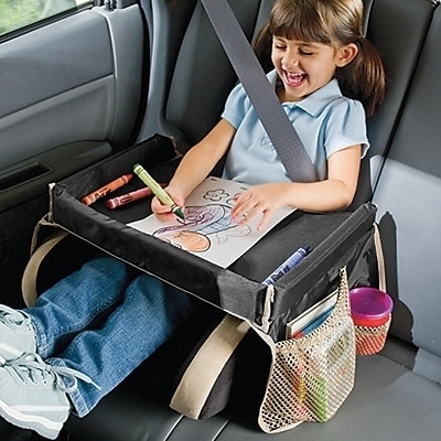 A snack/activity tray is a lifesaver on long car rides.