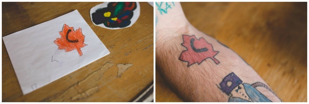 And he's added one new doodle to his right arm every year since.