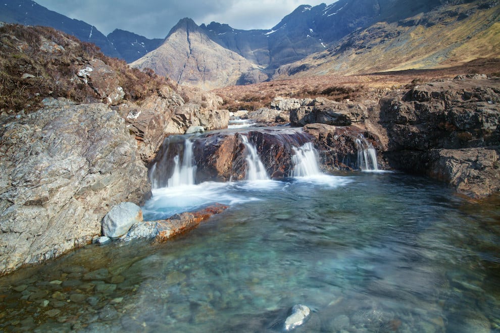 Little lagoons of natural wonder speckled down the Cuillin mountains.