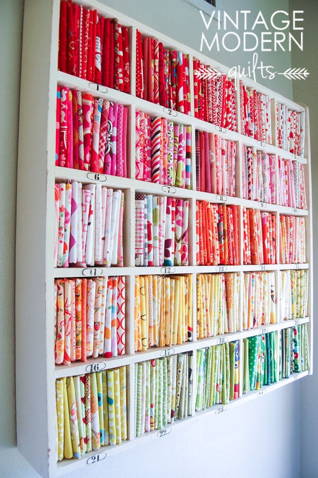 Quilters rejoice! Here's a solution for organizing the fabric chaos in your sewing room.