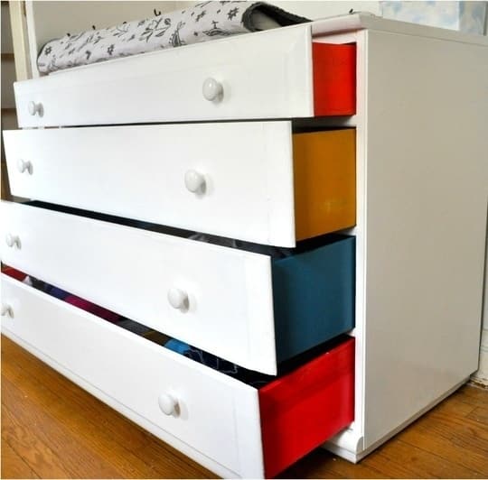 Painting the sides of a dresser adds a delightful detail to a child&#39;s room.