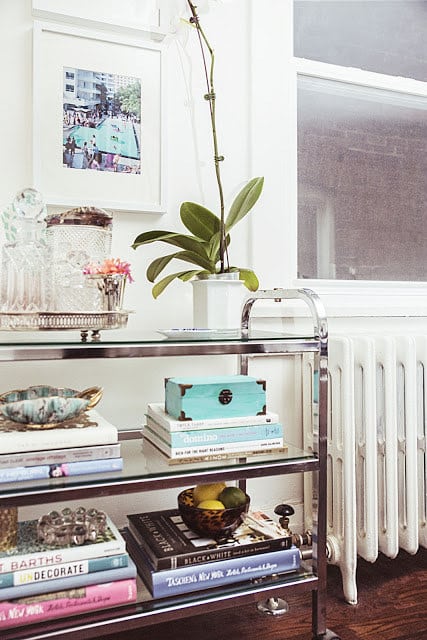 Turn one into a bookshelf with coffee table books and objets d&#39;art.