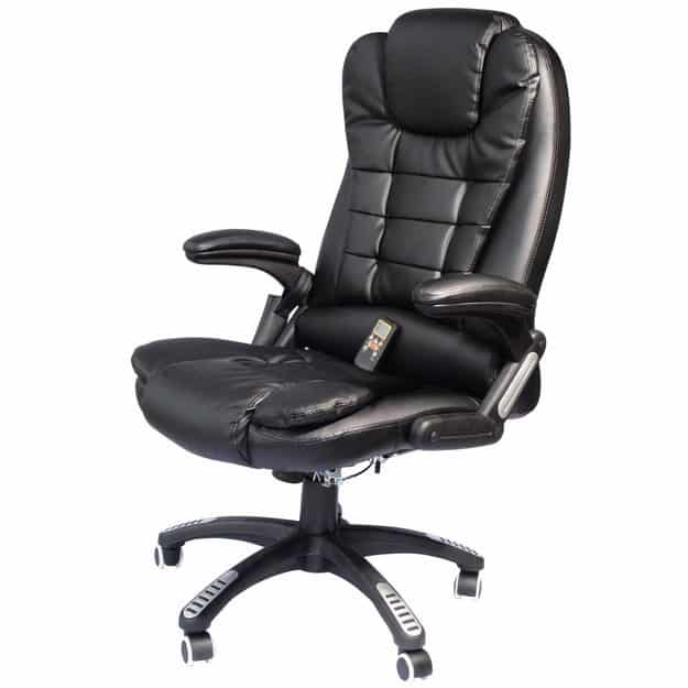 HomCom Leather Heated Vibrating Massage Office Chair, $159.50.