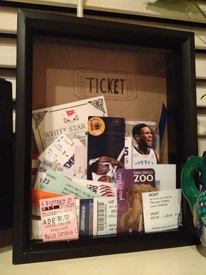 A box for saving ticket stubs.
