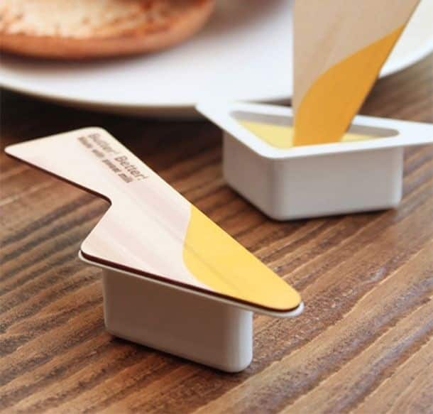 Butter with a built-in spreader as the lid.