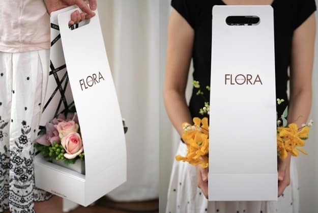 A cool new way to carry your flower arrangement.