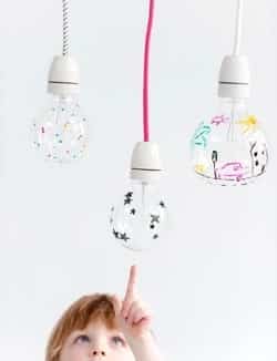 Use a Sharpie and draw a design on a light bulb to cast a neat shadow when the light is turned on.