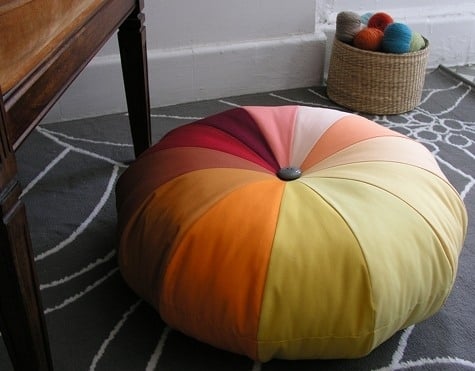 Sew some big, colorful floor cushions.