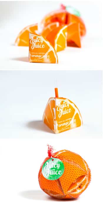 Adorable juice boxes that fit together.