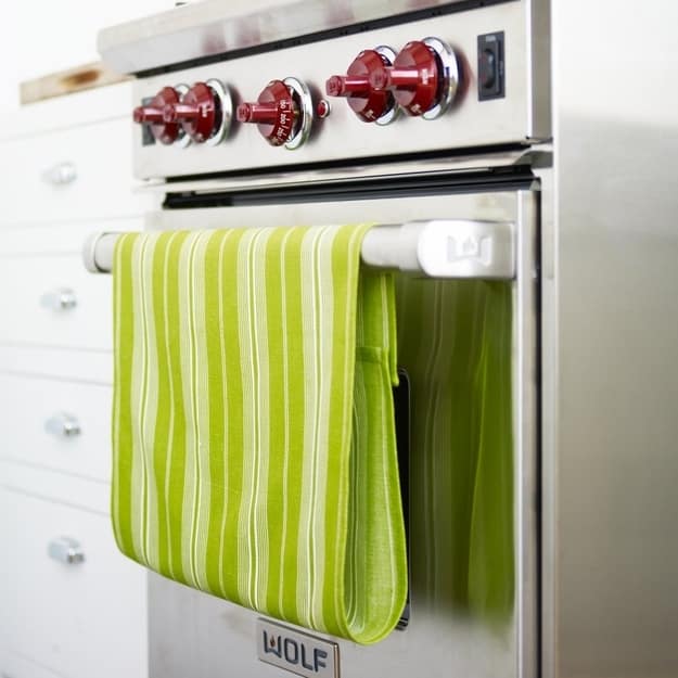Add Velcro to dish towels so they don&#39;t slip off.