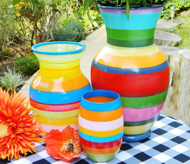Striped Spring Vases
