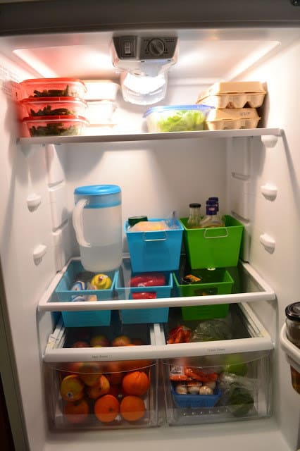 Use storage baskets in your fridge.
