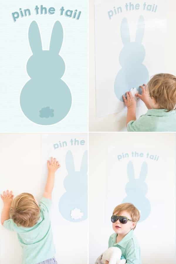 Pin the tail on the easter bunny.