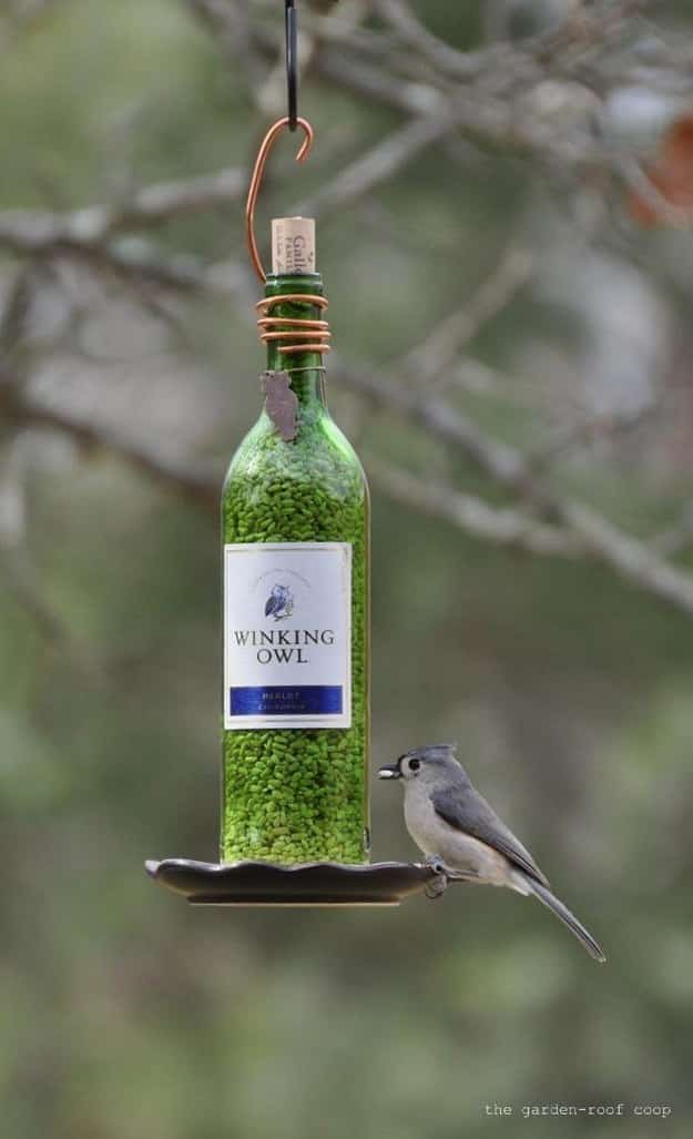 Wine Bottle Bird-Feeders