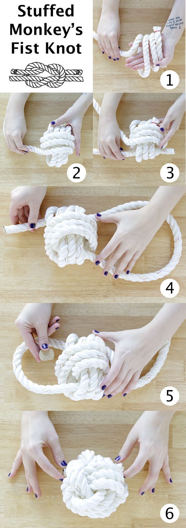 Give your puppy a toy and a treat with this knotted rope DIY.