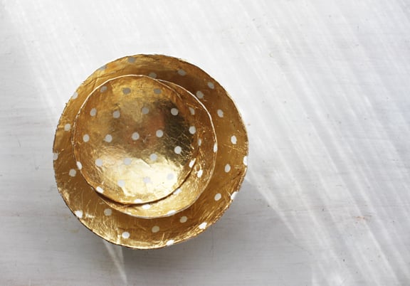 Kelly Murray: Gold Leaf Paper Mache Bowls