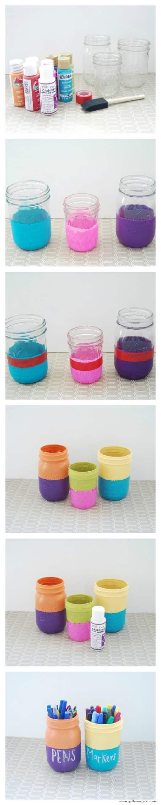 Color Block Mason Jars
