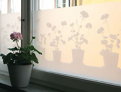 Cover your windows with frosty film.