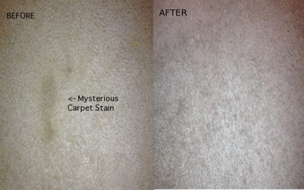 2. Steam clean mystery stains out of your carpets using an iron.