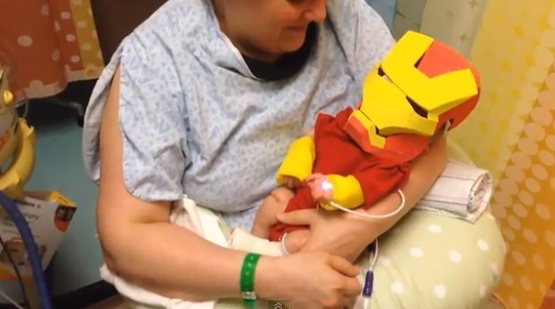 The dad who turned his hospitalised newborn into Iron Man with a DIY costume.