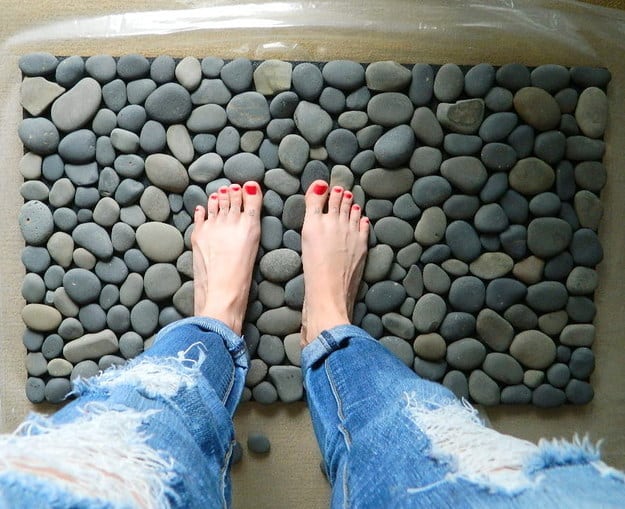 Get the spa experience with a DIY pebble bathmat.