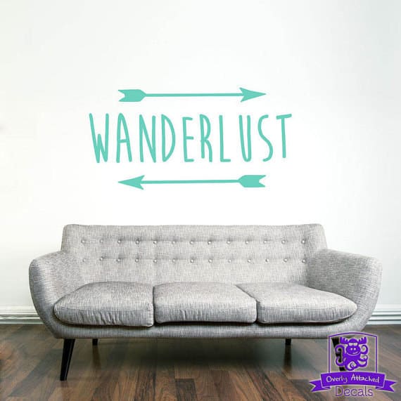 This Wanderlust Typography Wall Decal
