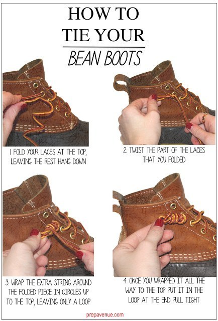 Learn how to tie your bean boots like the pros.