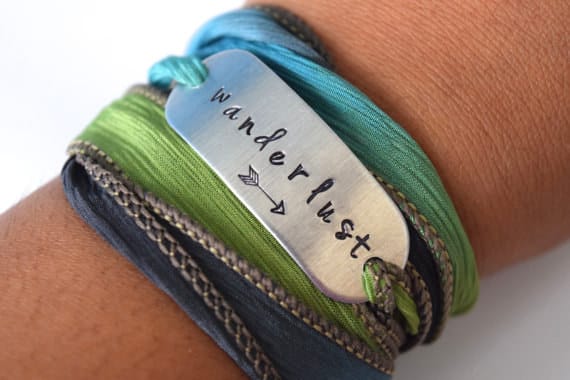 This Hand Stamped Ribbon Wrap Bracelet