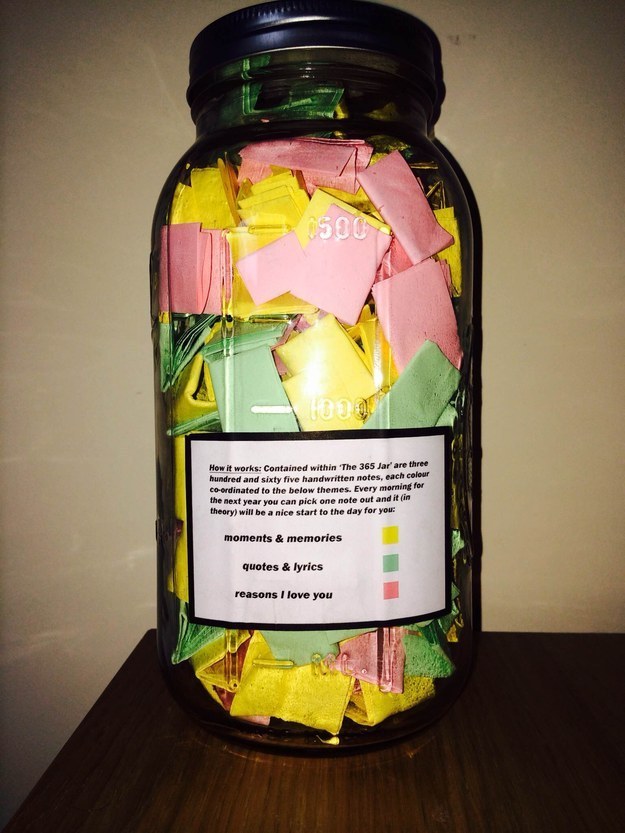 The Reddit user who gave his girlfriend a jar of 365 love notes - so she could have a good start to each day of the year.